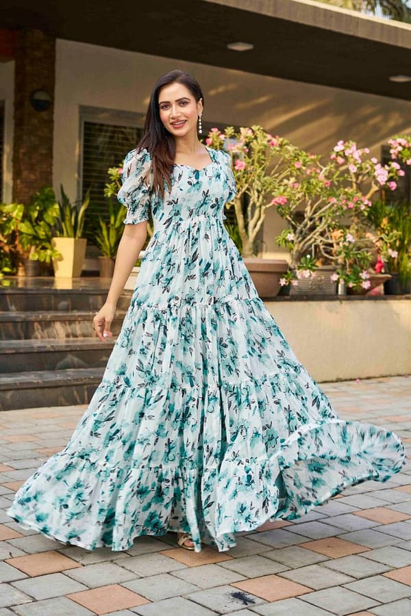 Georgette Floral Printed Long Kurti